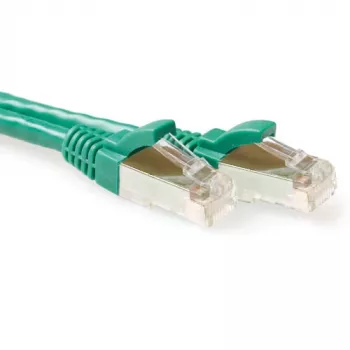 ACT verde 30 metri cavo patch LSZH SFTP CAT6A senza linguetta con connettori RJ45