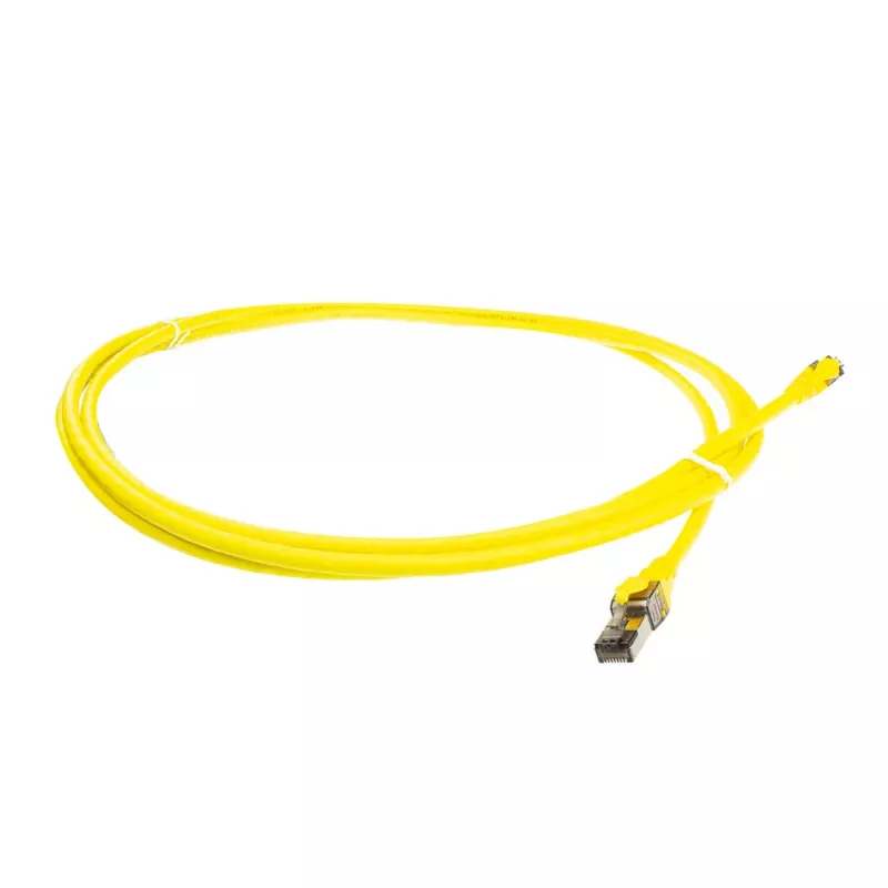 Cavo patch SFTP CAT8 ACT giallo 5 metri senza linguetta di sblocco con connettori RJ45