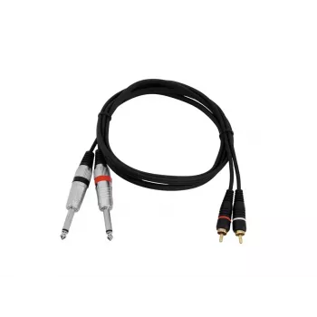 Cavo audio Omnitronic 30225213 1,5m 2x6,35mm 2xRCA nero