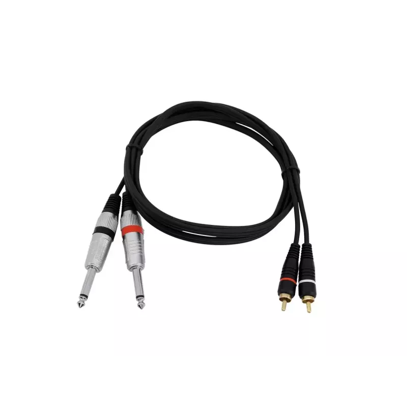 Cavo audio Omnitronic 30225213 1,5m 2x6,35mm 2xRCA nero