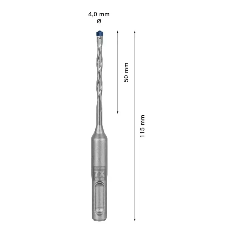 Punta Bosch SDS plus-7X diametro 4 mm lunghezza 115 mm