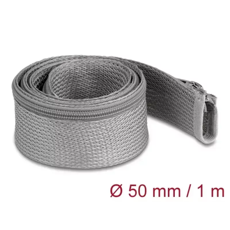 Guaina intrecciata DeLOCK 20826 1m x 50mm grigio