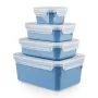Set contenitori per alimenti EMSA Clip & Close rettangolare blu 4 pz.