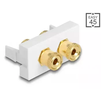 DeLOCK Easy 45 modulo 2 x morsetto a vite rosso nero anello 22,5 x 45 mm