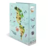 Raccoglitore a tema HERMA A4 mappa del mondo anelli a D cartone 285x315mm