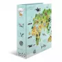Raccoglitore a tema HERMA A4 mappa del mondo anelli a D cartone 285x315mm