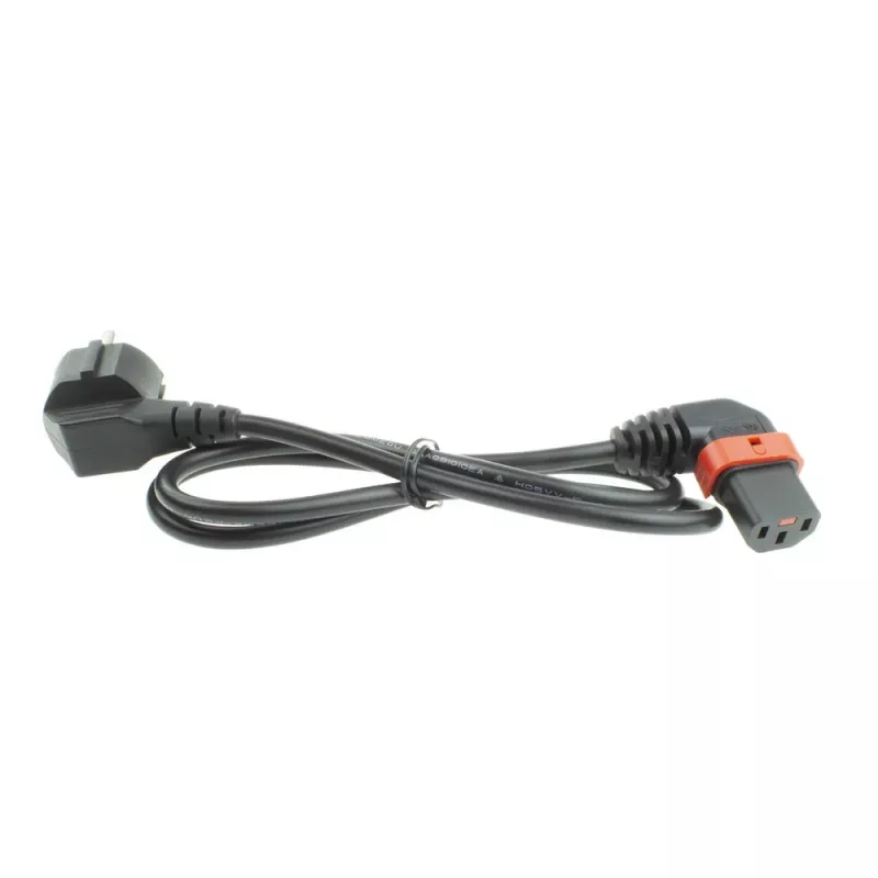 ACT cavo di alimentazione connettore CEE 7/7 (angolare) - C13 IEC Lock (angolare a sinistra) nero 2 m, EL451S