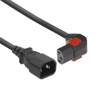 ACT cavo di alimentazione C14 - C13 IEC Lock (angolare) nero 1 m, PC2044