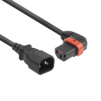ACT cavo di alimentazione C14 - C13 IEC Lock (angolare a sinistra) nero 3 m, PC2050