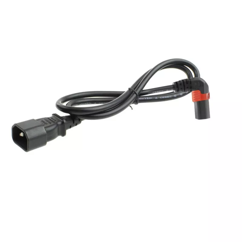 ACT cavo di alimentazione C14 - C13 IEC Lock (angolare verso l'alto) nero 1 m, PC2043