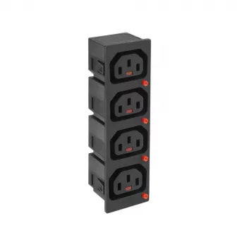 ACT C13 IEC Lock Net Entree (4x uscita) - nero, PA135015BK4