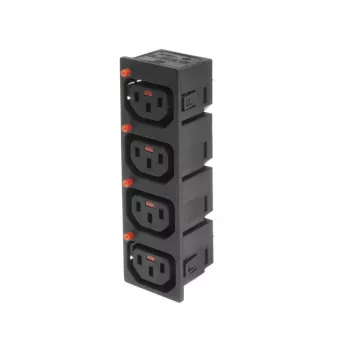 ACT C13 IEC Lock Net Entree (4x uscita) - nero, PA135015BK4