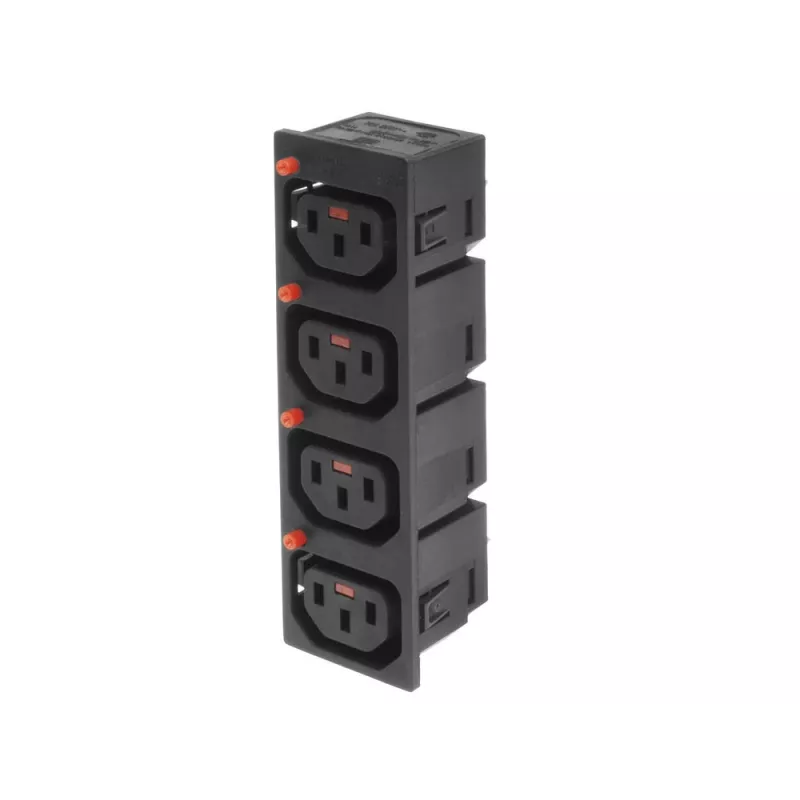 ACT C13 IEC Lock Net Entree (4x uscita) - nero, PA135015BK4