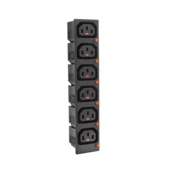 ACT C13 IEC Lock Net Entree (6x uscita) - nero, PA135015BK6