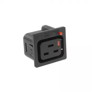 ACT C19 IEC Lock Net Entree (1x uscita) - nero, PA195015BK, C19, nero, rosso, connettore femmina, dritto, termoplastica, 2000 V