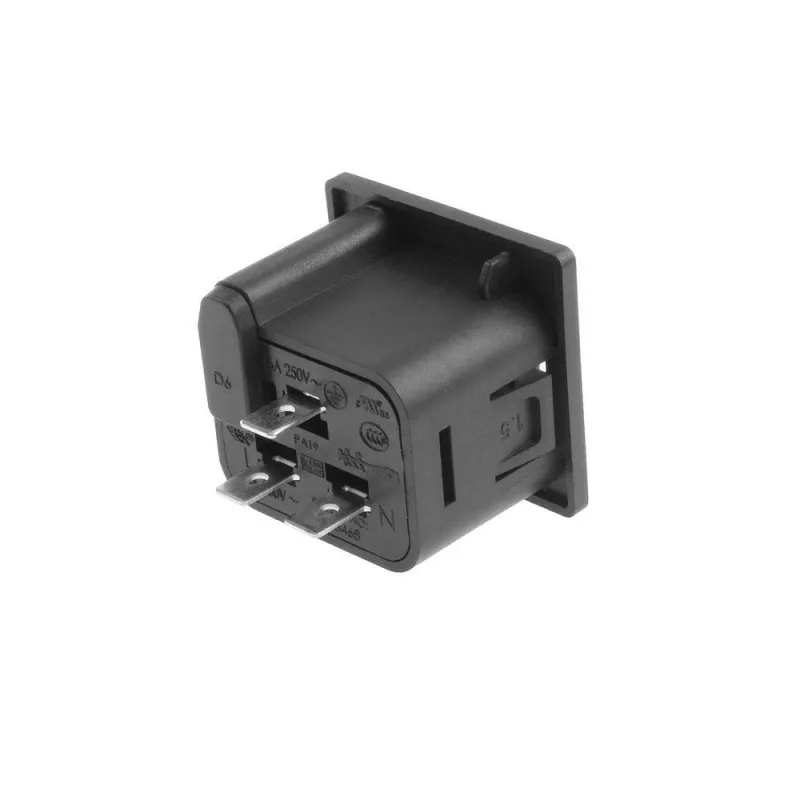 ACT C19 IEC Lock Net Entree (1x uscita) - nero, PA195015BK, C19, nero, rosso, connettore femmina, dritto, termoplastica, 2000 V