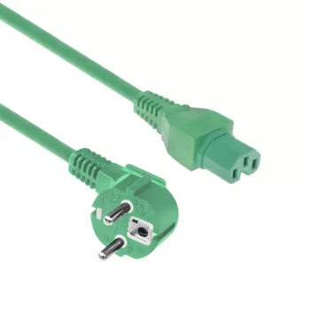 ACT Powercord cavo di alimentazione connettore CEE 7/7 (angolare) - C15 verde 1,5 m