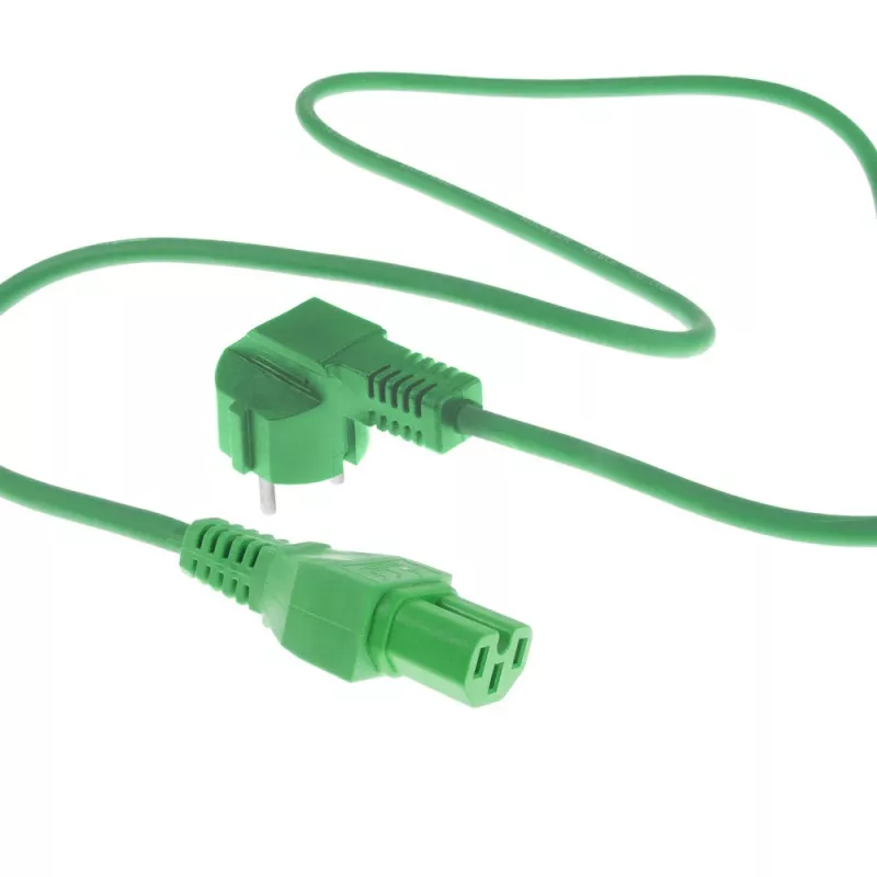 ACT Powercord cavo di alimentazione connettore CEE 7/7 (angolare) - C15 verde 1,5 m