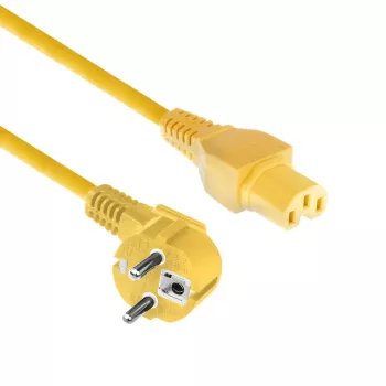 ACT cavo di alimentazione connettore CEE 7/7 (angolare) - C15 giallo 1,5 m