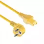 ACT cavo di alimentazione connettore CEE 7/7 angolare C15 giallo 2 m 250V 10A
