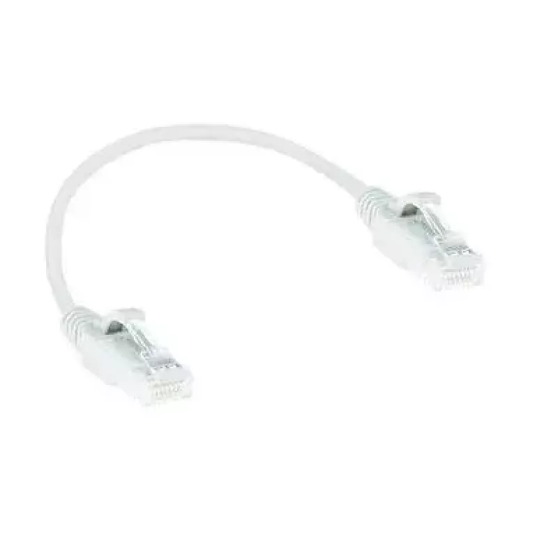 ACT bianco 0,5 metri LSZH U/UTP CAT6 Datacenter Slimline cavo patch con protezione del fermo e connettori RJ45