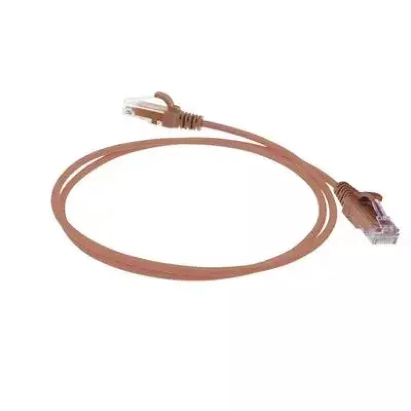 ACT marrone 2 metri LSZH U/UTP CAT6 cavo patch Slimline per data center protezione del fermo con connettori RJ45