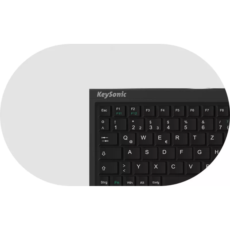 KeySonic ACK-3410 (UK) tastiera Home USB QWERTY UK English nero