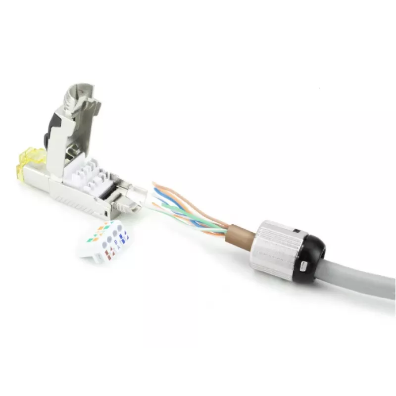 ACT connettore RJ45 CAT6A schermato per terminazione sul campo, senza attrezzi, 4PPoE 100W