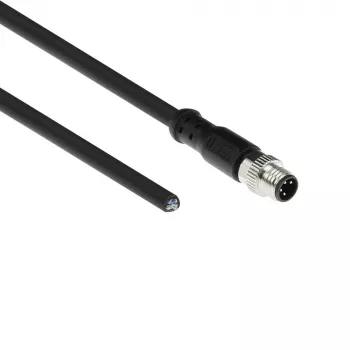 ACT Industrial Cavo sensore 1,50 metri M8A 4 poli connettore maschio su estremità libera, cavo TPE Ultraflex Xtreme, schermato