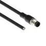 ACT Industrial Cavo sensore 5,00 metri M12A 4 poli connettore maschio su estremità libera, cavo TPE Superflex Xtreme, schermato