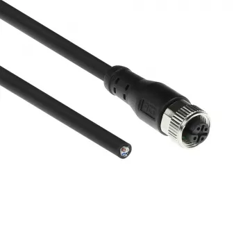 ACT Industrial cavo sensore 5,00 metri M12A 4 poli connettore femmina a estremità aperta Superflex Xtreme cavo TPE, schermato
