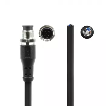 ACT Industrial cavo sensore 5,00 metri M12A 5 poli connettore maschio a estremità aperta, Superflex Xtreme cavo TPE, schermato