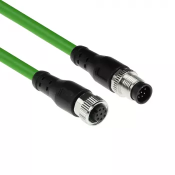 ACT Industrial cavo sensore 5,00 metri M12A 8 pin connettore maschio a M12A 8 pin connettore femmina, Ultraflex cavo TPE, schermato