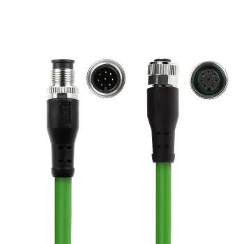 ACT Industrial cavo sensore 5,00 metri M12A 8 pin connettore maschio a M12A 8 pin connettore femmina, Ultraflex cavo TPE, schermato
