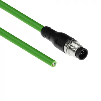 ACT Industrial cavo sensore 3,00 metri M12A 8 poli connettore maschio a estremità aperta, Ultraflex cavo TPE, schermato