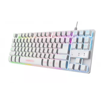 Trust GXT 833W Thado tastiera gaming USB QWERTZ tedesco bianco