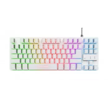 Trust GXT 833W Thado tastiera gaming USB QWERTZ tedesco bianco