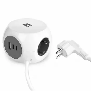 ACT AC2420 prolunga elettrica 1,5 m 3 prese AC per interni bianco