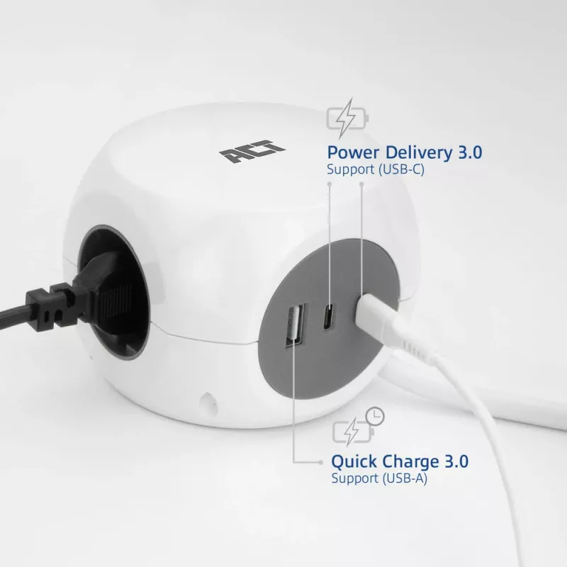 ACT AC2420 prolunga elettrica 1,5 m 3 prese AC per interni bianco
