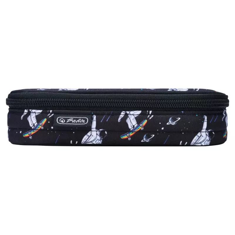 Herlitz Space Skater Astuccio morbido in poliestere blu scuro bianco