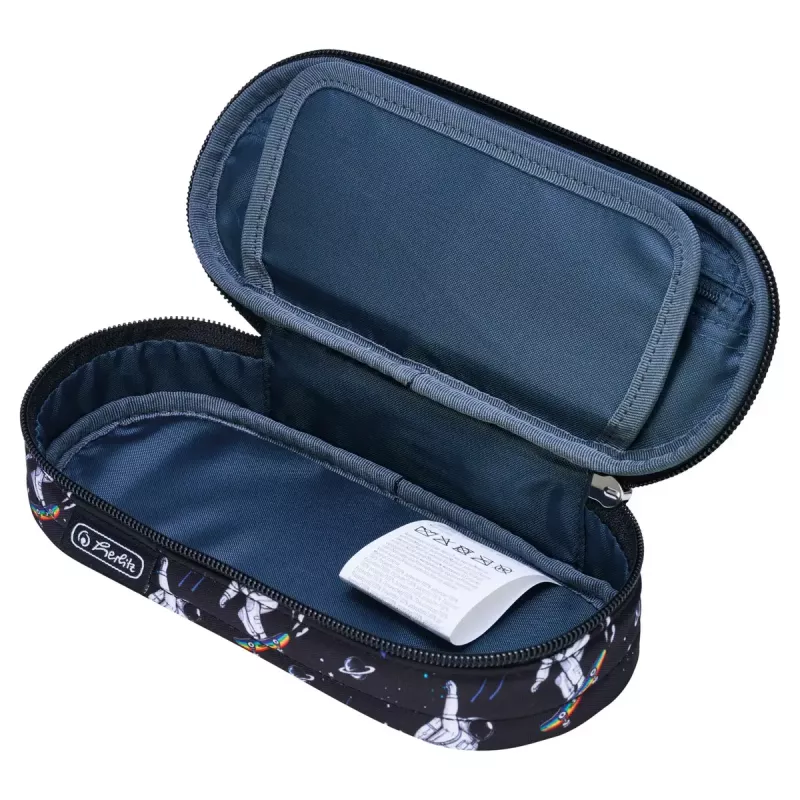 Herlitz Space Skater Astuccio morbido in poliestere blu scuro bianco