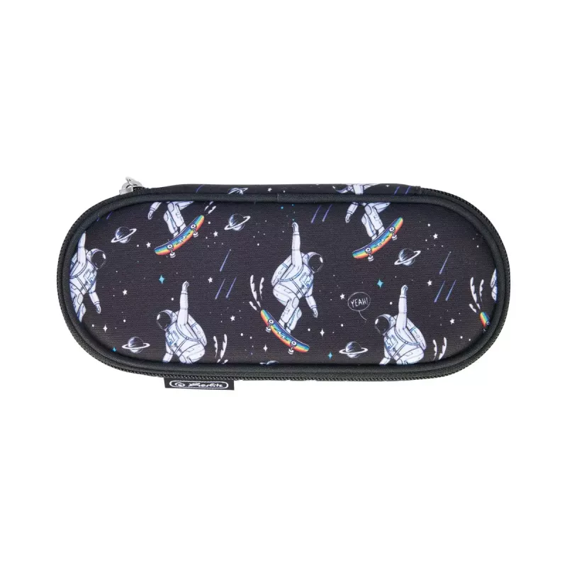 Herlitz Space Skater Astuccio morbido in poliestere blu scuro bianco