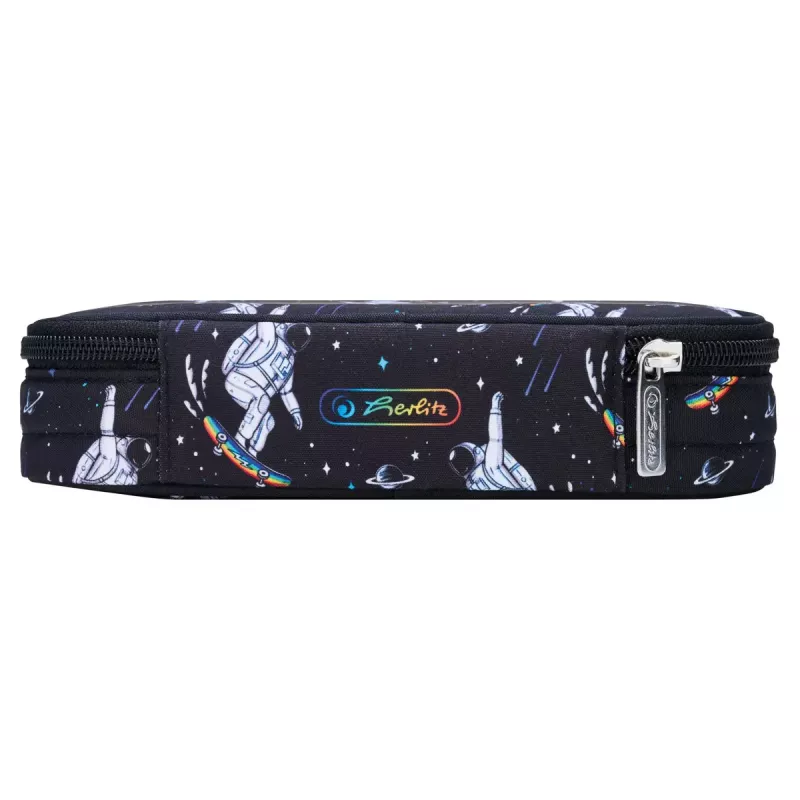 Herlitz Space Skater Astuccio morbido in poliestere blu scuro bianco