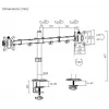Supporto monitor eSTUFF GLB227002 regolabile in altezza orientabile