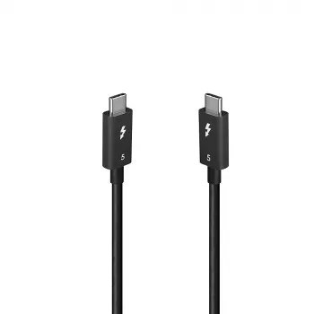 Lindy cavo Thunderbolt 5 1 m, 80 Gbit/s, passivo, connettore maschio, connettore maschio, 1 m, 80 Gbit/s, nero, nichel