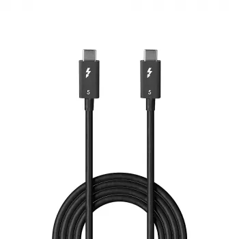 Lindy cavo Thunderbolt 5 1 m, 80 Gbit/s, passivo, connettore maschio, connettore maschio, 1 m, 80 Gbit/s, nero, nichel