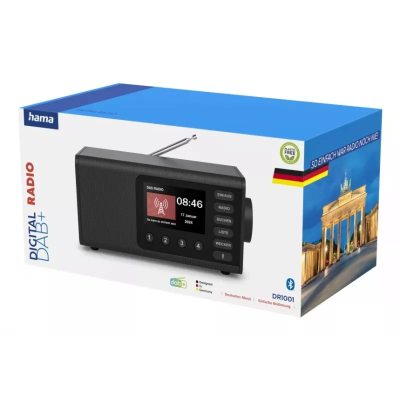 Radio personale Hama DR1001 digitale DAB DAB+ FM 5W display TFT