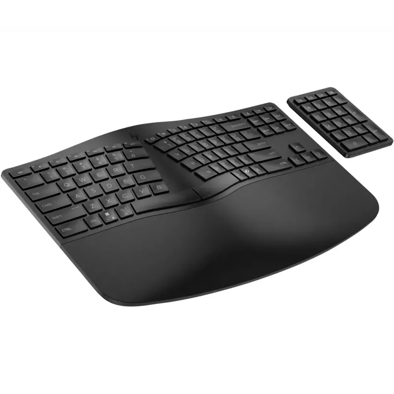 HP 960 Ergonomic Wireless Tastiera Full-size 100% RF Wireless + Bluetooth membrana nero per uso domestico