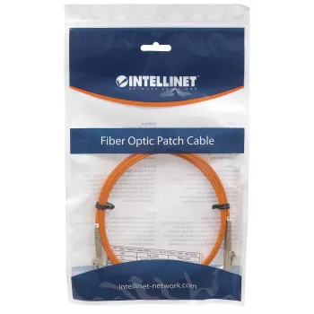 Intellinet Cavo patch in fibra ottica, OM1, LC/LC, 5 m, arancione, duplex, multimodale, 62,5/125 µm, LSZH, fibra ottica, garanzia a vita
