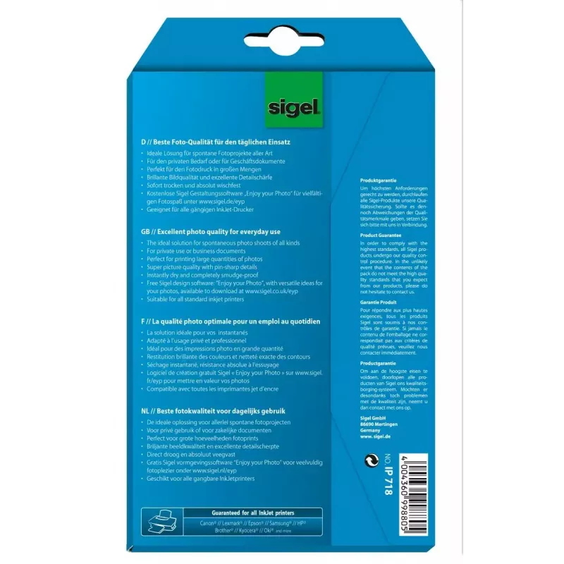 Carta fotografica lucida Sigel IP718
